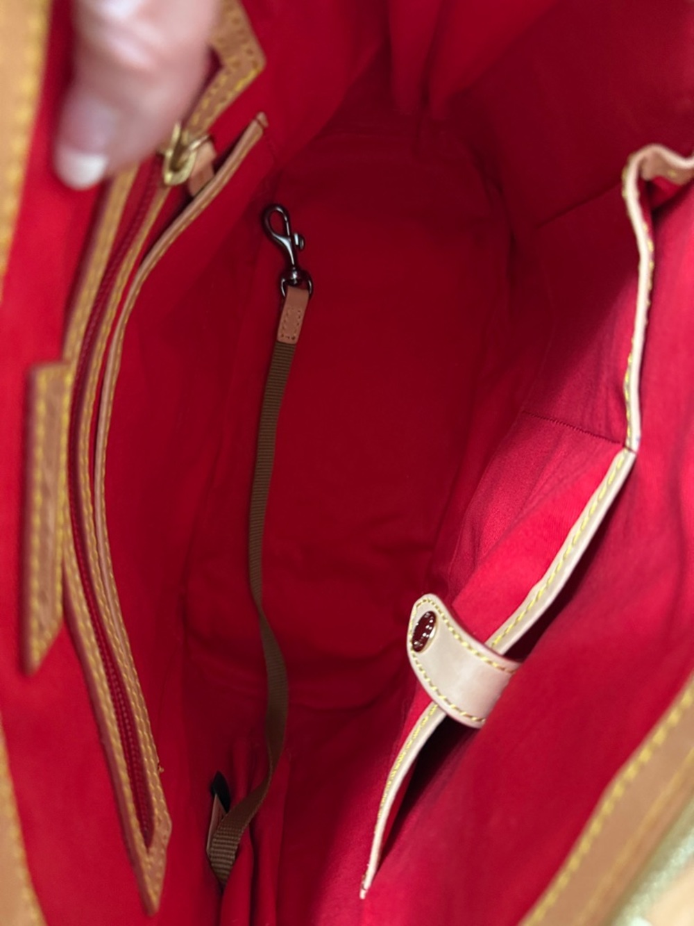 Dooney & Bourke Black Patent Satchel with Tan Trim - Picture 10 of 10